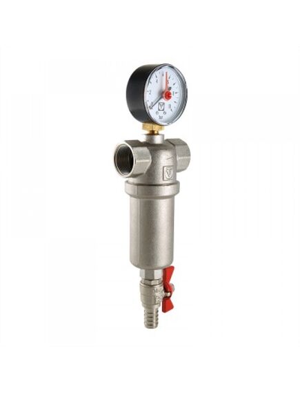 Купить Фильтр с манометром Valtec 1" ВР, 10бар, t-110*C, никель (vt.389.n.06) по цене 3756 руб., в Санкт-Петебруге в интернет магазине 100-Систем, а также дургие товары VALTEC из раздела Фильтры самопромывные с манометрами и Фильтры самопромывные