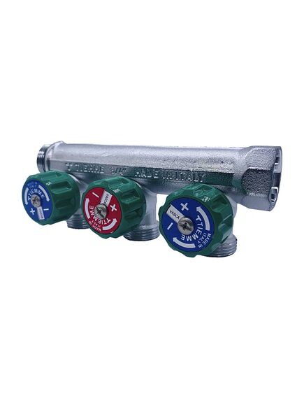 Купить Коллектор 3 отв. регулируемый 3/4"*3/4(18) евроконус Maxima Corner (никель) (1850008 / 1871k) по цене 5121 руб., в Санкт-Петебруге в интернет магазине 100-Систем, а также дургие товары  из раздела Вентильные коллекторы и Коллекторы и коллекторные группы