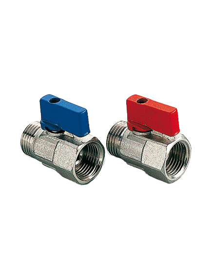 Купить Кран 1/2"(16)*1/2" ВН шаровый (мини) красная пластиковая ручка (2940024 / 2946) по цене 402 руб., в Санкт-Петебруге в интернет магазине 100-Систем, а также дургие товары  из раздела Краны прямые 1/2 и Краны прямые