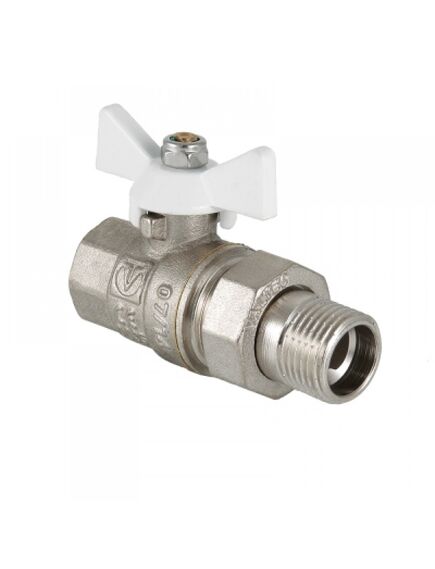 Купить Кран шаровый Valtec 1/2" В-Н Base. бабочка белая. с полусгоном.16бар. t-150*C никель (vt.227.nw.04) по цене 555 руб., в Санкт-Петебруге в интернет магазине 100-Систем, а также дургие товары VALTEC из раздела Краны со сгоном и накидной гайкой 1/2 и Краны со сгоном и накидной гайкой