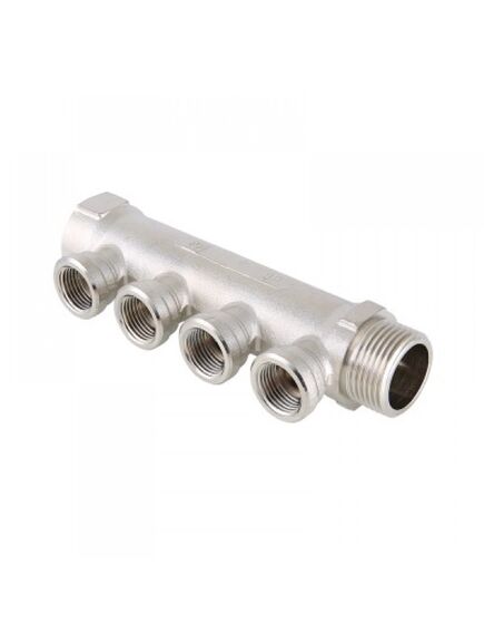 Купить Коллектор Valtec никель 1"х1/2" НР - 4 отвода. 16бар. t-130*С (vtc.500.n.0604) по цене 1444 руб., в Санкт-Петебруге в интернет магазине 100-Систем, а также дургие товары VALTEC из раздела Коллектора нерегулируемые и Коллекторы и коллекторные группы