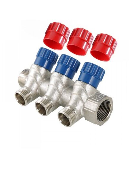 Купить Коллектор Valtec никель с вентилем 3/4"х1/2" НР- 2 отвода. 10бар. t-110*С (vtc.560.n.0502) по цене 1186 руб., в Санкт-Петебруге в интернет магазине 100-Систем, а также дургие товары VALTEC из раздела Вентильные коллекторы и Коллекторы и коллекторные группы