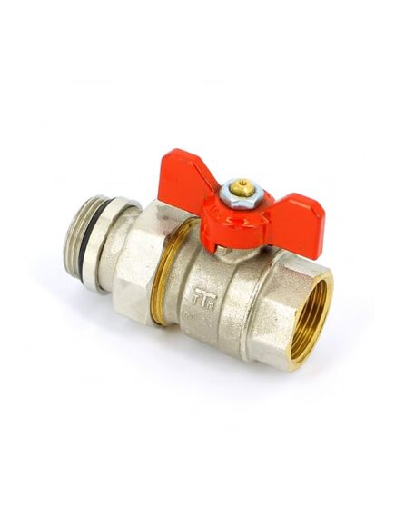 Купить Кран 1" шаровый со сгоном (красная бабочка) O-ring (2120013) по цене 1945 руб., в Санкт-Петебруге в интернет магазине 100-Систем, а также дургие товары  из раздела Краны со сгоном и накидной гайкой 1 и Краны со сгоном и накидной гайкой