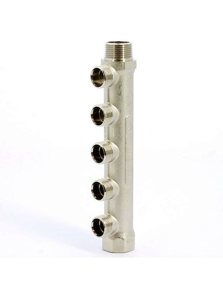 Купить Коллектор 5 отв. 3/4"*1/2(16) (никель) (1910027 / 1915n050405) по цене 3560 руб., в Санкт-Петебруге в интернет магазине 100-Систем, а также дургие товары  из раздела Коллектора нерегулируемые и Коллекторы и коллекторные группы