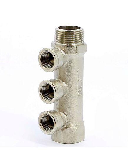Купить Коллектор 3 отв. 1"*1/2"В (никель) (1910077 / 1943n060403) по цене 2578 руб., в Санкт-Петебруге в интернет магазине 100-Систем, а также дургие товары  из раздела Коллектора нерегулируемые и Коллекторы и коллекторные группы