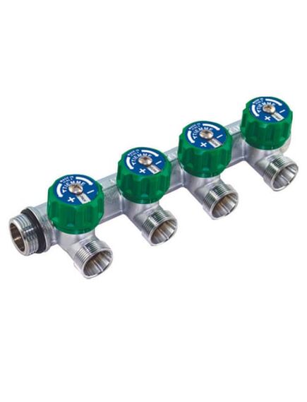 Купить Коллектор 4 отв. регулируемый 3/4"*3/4(18) евроконус Maxima Corner (никель) (1850009 / 1871k) по цене 6675 руб., в Санкт-Петебруге в интернет магазине 100-Систем, а также дургие товары  из раздела Вентильные коллекторы и Коллекторы и коллекторные группы