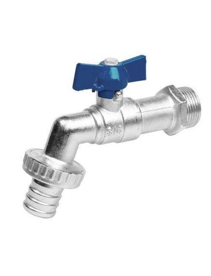 Купить Кран 1/2" шаровый сливной со штуцером (синяя бабочка) (2500053 / 2520b) по цене 648 руб., в Санкт-Петебруге в интернет магазине 100-Систем, а также дургие товары  из раздела Краны сливные и Шаровые краны