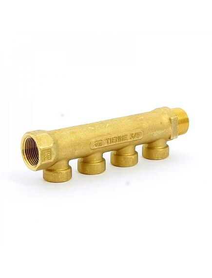Купить Коллектор 4 отв. 3/4"*1/2"В (латунь) (1910038 / 1934g050404) по цене 2708 руб., в Санкт-Петебруге в интернет магазине 100-Систем, а также дургие товары  из раздела Коллектора нерегулируемые и Коллекторы и коллекторные группы