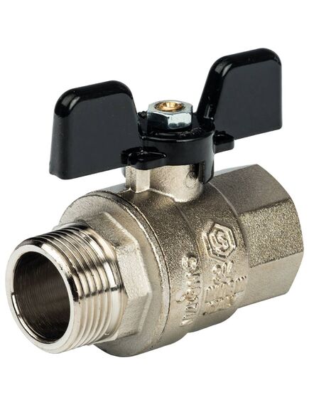 Купить Кран шаровый Stout 3/4" В-Н. бабочка. никель (svb-0004-000020) по цене 1068 руб., в Санкт-Петебруге в интернет магазине 100-Систем, а также дургие товары STOUT из раздела Краны прямые 3/4 и Краны прямые