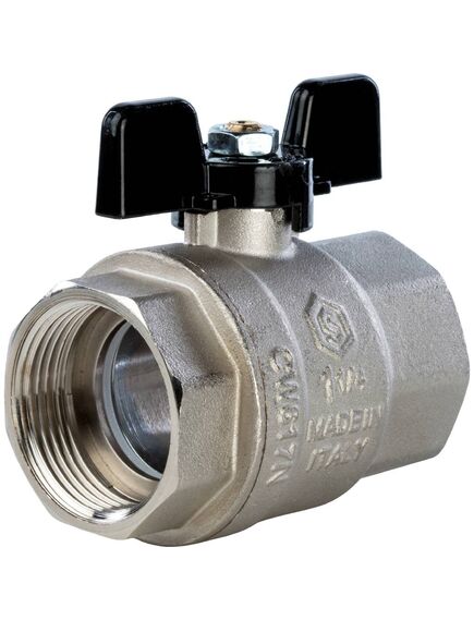 Купить Кран шаровый Stout 1.1/4" В-В. бабочка. никель (svb-0002-000032) по цене 2580 руб., в Санкт-Петебруге в интернет магазине 100-Систем, а также дургие товары STOUT из раздела Краны прямые 1 1/4 - 2 и Краны прямые