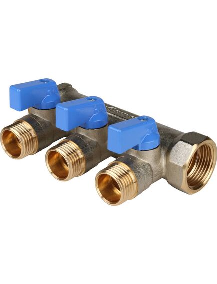 Купить SMB 6201 341203 STOUT Коллектор с шаровыми кранами 3/4", 3 отвода 1/2" (синие ручки) (smb 6201 341203) по цене 2513 руб., в Санкт-Петебруге в интернет магазине 100-Систем, а также дургие товары STOUT из раздела Запорные коллекторы и Коллекторы и коллекторные группы