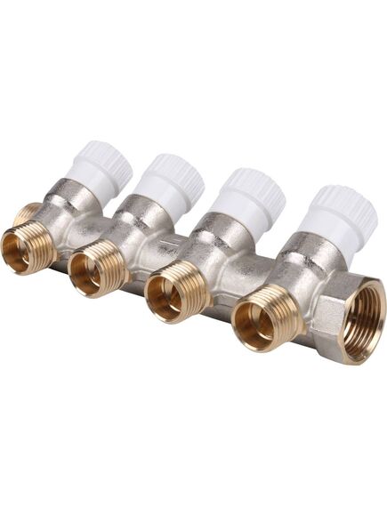 Купить SMB 6851 341204  STOUT Коллектор распределительный 3/4", 4 отвода 1/2" (smb 6851 341204) по цене 3433 руб., в Санкт-Петебруге в интернет магазине 100-Систем, а также дургие товары STOUT из раздела Вентильные коллекторы и Коллекторы и коллекторные группы