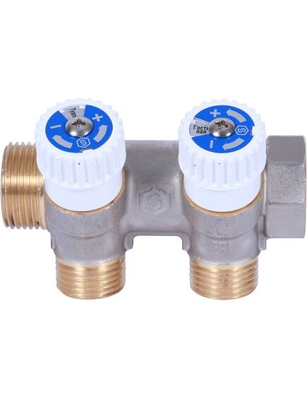 Купить SMB 6852 341202 STOUT Коллектор распределительный 3/4", 2 отвода 1/2" плоское уплотнение (smb 6852 341202) по цене 1788 руб., в Санкт-Петебруге в интернет магазине 100-Систем, а также дургие товары STOUT из раздела Вентильные коллекторы и Коллекторы и коллекторные группы