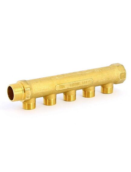 Купить Коллектор 5 отв. 3/4"*1/2(16) (латунь) (1910003 / 1915g050405) по цене 2171 руб., в Санкт-Петебруге в интернет магазине 100-Систем, а также дургие товары  из раздела Коллектора нерегулируемые и Коллекторы и коллекторные группы