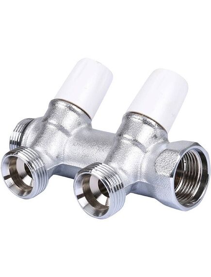 Купить Коллектор 2 отв. регулируемый 3/4"*1/2(16) MAXIMA (никель) (1860008 / 1866k) по цене 2725 руб., в Санкт-Петебруге в интернет магазине 100-Систем, а также дургие товары  из раздела Вентильные коллекторы и Коллекторы и коллекторные группы