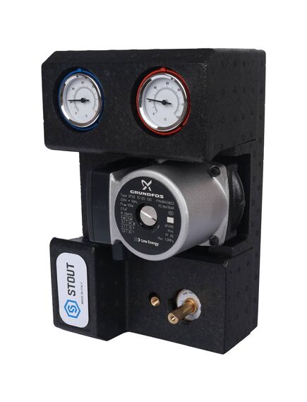 Купить STOUT SDG-0007 Насосная группа с 3-х ходовым приводным смесителем 3/4" с насосом Grundfos UPSO 15-65 130 (sdg-0007-002002) по цене 32953 руб., в Санкт-Петебруге в интернет магазине 100-Систем, а также дургие товары STOUT из раздела Насосные группы и Группы быстрого монтажа
