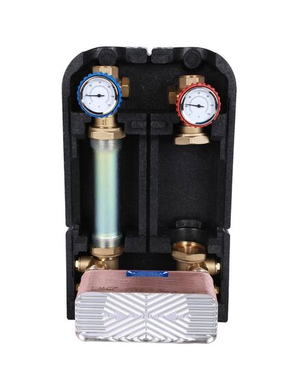 Купить STOUT SDG-0038 Насосная группа с теплообменником 34 пластины, без насоса в теплоизоляции (sdg-0038-342501) по цене 64365 руб., в Санкт-Петебруге в интернет магазине 100-Систем, а также дургие товары STOUT из раздела Насосные группы и Группы быстрого монтажа