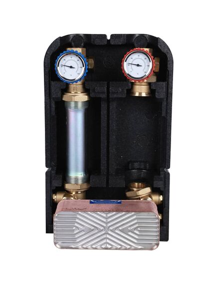 Купить STOUT SDG-0038 Насосная группа с теплообменником 28 пластин, без насоса в теплоизоляции (sdg-0038-282501) по цене 60292 руб., в Санкт-Петебруге в интернет магазине 100-Систем, а также дургие товары STOUT из раздела Насосные группы и Группы быстрого монтажа