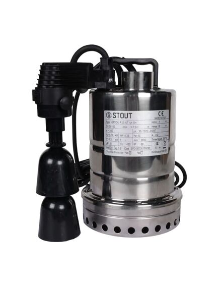 Купить SPD-0003-200250 STOUT Насос дренажный, с вертикальным поплавком, кабель 10 м, 230V, Q=150 л/мин, H=8 м (spd-0003-200250) по цене 28600 руб., в Санкт-Петебруге в интернет магазине 100-Систем, а также дургие товары STOUT из раздела Насосы дренажные и Насосы и насосное оборудование