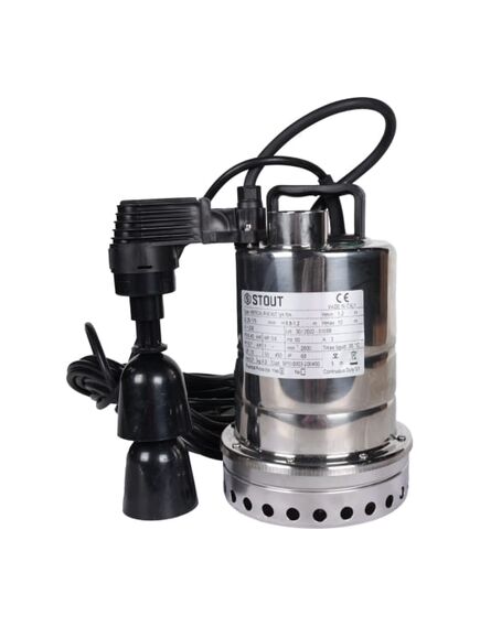 Купить SPD-0003-200450 STOUT Насос дренажный, с вертикальным поплавком, кабель 10 м, 230V, Q=175 л/мин, H=10 м (spd-0003-200450) по цене 30024 руб., в Санкт-Петебруге в интернет магазине 100-Систем, а также дургие товары STOUT из раздела Насосы дренажные и Насосы и насосное оборудование