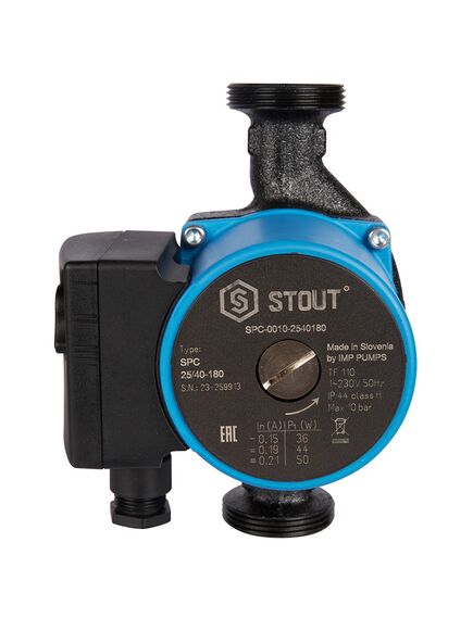 Купить SPC-0010-2540180 STOUT Насос циркуляционный 25/40-180 (spc-0010-2540180) по цене 11020 руб., в Санкт-Петебруге в интернет магазине 100-Систем, а также дургие товары STOUT из раздела Насосы циркуляционные и Насосы и насосное оборудование