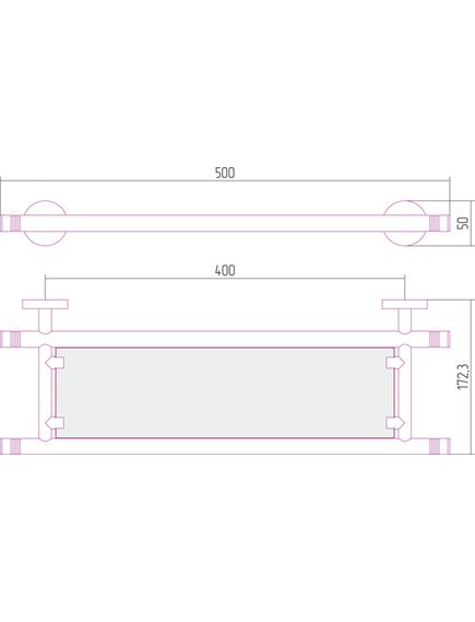 Купить Полка Сунержа КАНЬОН стеклянная / L 500 (03-3003-0500) по цене 8150 руб., в Санкт-Петебруге в интернет магазине 100-Систем, а также дургие товары Сунержа из раздела Аксессуары и Полотенцесушители