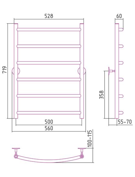 Купить Полотенцесушитель водяной Стилье Универсал-50 800х500 (6) Г 21 (00650-8050) по цене 11950 руб., в Санкт-Петебруге в интернет магазине 100-Систем, а также дургие товары Стилье из раздела Водяные полотенцесушители и Полотенцесушители