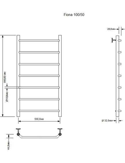 Купить Полотенцесушитель водяной Aquanet Fiona 1000x500, хром (00266738) по цене 18590 руб., в Санкт-Петебруге в интернет магазине 100-Систем, а также дургие товары AQUANET из раздела Водяные полотенцесушители и Полотенцесушители