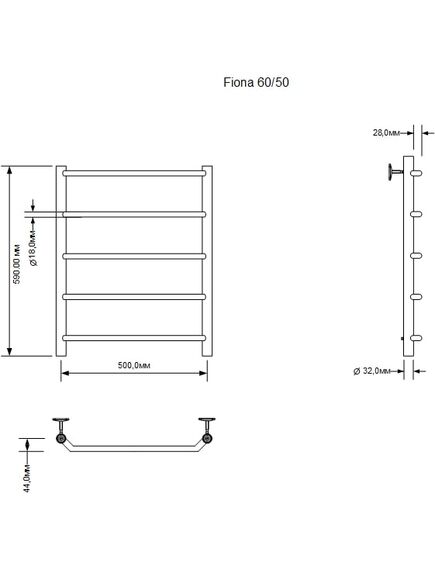 Купить Полотенцесушитель водяной Aquanet Fiona 600x500, хром (00266736) по цене 12940 руб., в Санкт-Петебруге в интернет магазине 100-Систем, а также дургие товары AQUANET из раздела Водяные полотенцесушители и Полотенцесушители
