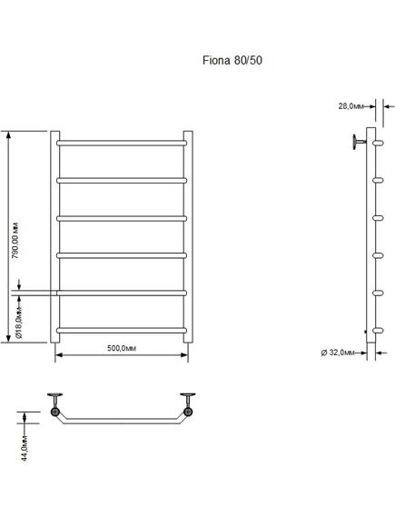 Купить Полотенцесушитель водяной Aquanet Fiona 800x500, хром (00266737) по цене 15320 руб., в Санкт-Петебруге в интернет магазине 100-Систем, а также дургие товары AQUANET из раздела Водяные полотенцесушители и Полотенцесушители