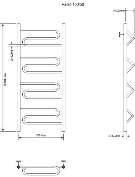 Купить Полотенцесушитель водяной Aquanet Paolo 1000x500, хром (00266734) по цене 18450 руб., в Санкт-Петебруге в интернет магазине 100-Систем, а также дургие товары AQUANET из раздела Водяные полотенцесушители и Полотенцесушители