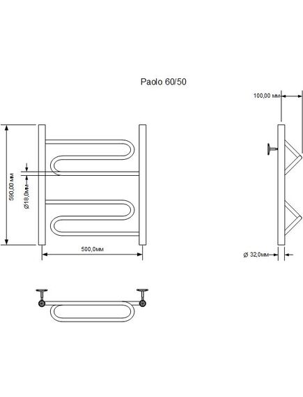 Купить Полотенцесушитель водяной Aquanet Paolo 600x500, хром (00266732) по цене 12940 руб., в Санкт-Петебруге в интернет магазине 100-Систем, а также дургие товары AQUANET из раздела Водяные полотенцесушители и Полотенцесушители