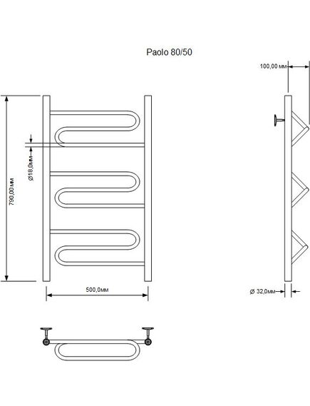 Купить Полотенцесушитель водяной Aquanet Paolo 800x500, хром (00266733) по цене 15300 руб., в Санкт-Петебруге в интернет магазине 100-Систем, а также дургие товары AQUANET из раздела Водяные полотенцесушители и Полотенцесушители