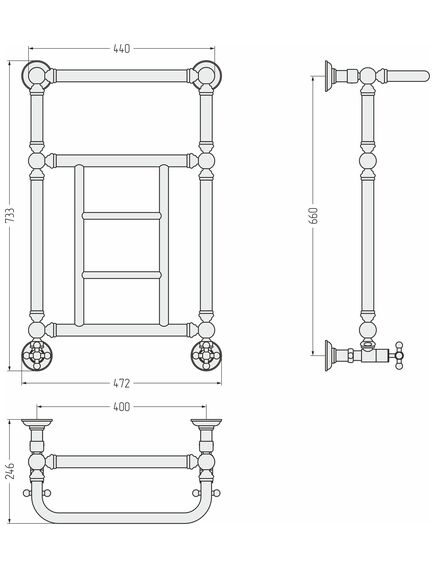 Купить Полотенцесушитель водяной Сунержа Ренессанс 1452 660x400 (30-0282-6640) по цене 87800 руб., в Санкт-Петебруге в интернет магазине 100-Систем, а также дургие товары Сунержа из раздела Водяные полотенцесушители и Полотенцесушители