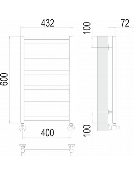 Купить Полотенцесушитель водяной Аврора П6 400х600 (4670078529879) по цене 8770 руб., в Санкт-Петебруге в интернет магазине 100-Систем, а также дургие товары TERMINUS из раздела Водяные полотенцесушители и Полотенцесушители