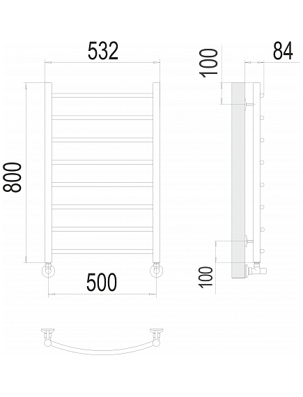 Купить Полотенцесушитель водяной Классик П8 500х800 (4670078530271) по цене 11240 руб., в Санкт-Петебруге в интернет магазине 100-Систем, а также дургие товары TERMINUS из раздела Водяные полотенцесушители и Полотенцесушители