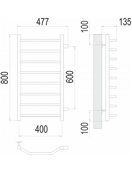 Купить Полотенцесушитель водяной Виктория П8 400х800 бп600 (4670078530103) по цене 12800 руб., в Санкт-Петебруге в интернет магазине 100-Систем, а также дургие товары TERMINUS из раздела Водяные полотенцесушители и Полотенцесушители