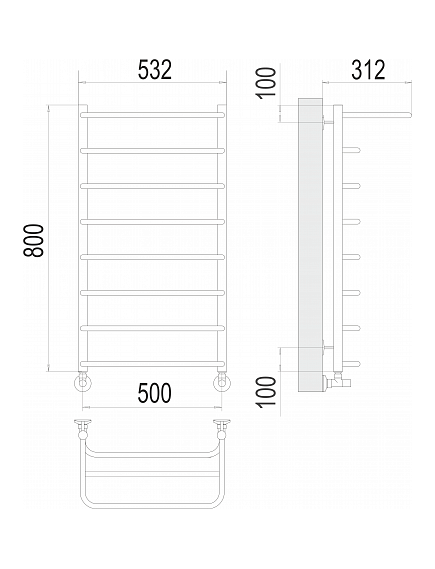 Купить Полотенцесушитель водяной Полка П8 500х800 (4670078530295) по цене 17750 руб., в Санкт-Петебруге в интернет магазине 100-Систем, а также дургие товары TERMINUS из раздела Водяные полотенцесушители и Полотенцесушители