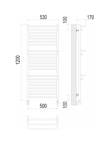 Купить Полотенцесушитель водяной Орион П22 500х1200  (4670078529763) по цене 38200 руб., в Санкт-Петебруге в интернет магазине 100-Систем, а также дургие товары TERMINUS из раздела Водяные полотенцесушители и Полотенцесушители