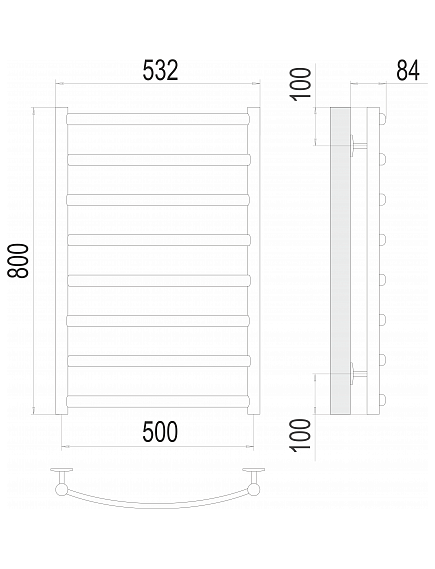 Купить Полотенцесушитель водяной Атланта+ П8 500х800 (4670078529992) по цене 18150 руб., в Санкт-Петебруге в интернет магазине 100-Систем, а также дургие товары TERMINUS из раздела Водяные полотенцесушители и Полотенцесушители