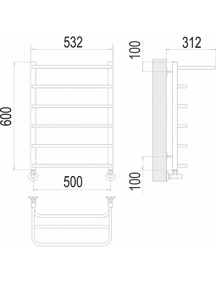 Купить Полотенцесушитель водяной Полка П6 500х600 (4670078530288) по цене 15000 руб., в Санкт-Петебруге в интернет магазине 100-Систем, а также дургие товары TERMINUS из раздела Водяные полотенцесушители и Полотенцесушители