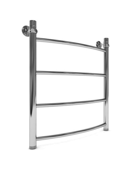 Купить Полотенцесушитель водяной INDIGO Arc 60x50, нижнее подключение, 1" (К-1)  (law60-50) по цене 7517 руб., в Санкт-Петебруге в интернет магазине 100-Систем, а также дургие товары INDIGO из раздела Водяные полотенцесушители и Полотенцесушители