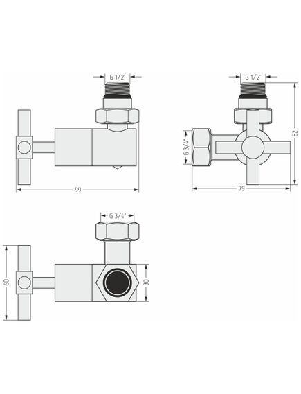 Купить Вентиль Сунержа 3D правый (крест) G 1/2" НР х G 3/4" НГ (032-1411-1234) по цене 13200 руб., в Санкт-Петебруге в интернет магазине 100-Систем, а также дургие товары Сунержа из раздела Комплектующие и Полотенцесушители