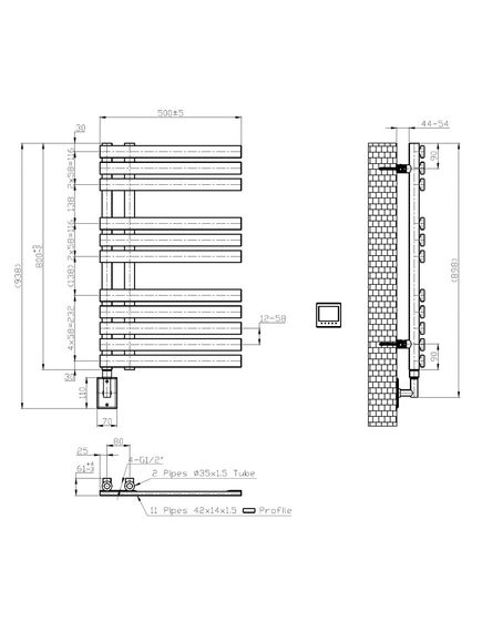 Купить BOHEME Полотенцесушитель электрический, Venturo Chrome  300W 230V 50Hz IP24 721-CR (721-cr) по цене 76784 руб., в Санкт-Петебруге в интернет магазине 100-Систем, а также дургие товары BOHEME из раздела Электрические полотенцесушители и Полотенцесушители
