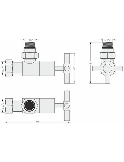 Купить Вентиль Сунержа угловой крест G 1/2" НР х G 3/4" НГ (9011-1408-1234) по цене 5900 руб., в Санкт-Петебруге в интернет магазине 100-Систем, а также дургие товары Сунержа из раздела Комплектующие и Полотенцесушители