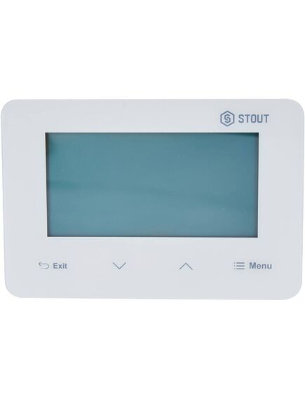 Купить STOUT  Беспроводной комнатный двухпозиционный регулятор ST-293v2, белый (ste-0101-029321) по цене 42118 руб., в Санкт-Петебруге в интернет магазине 100-Систем, а также дургие товары STOUT из раздела Управляющие модули и Автоматика для водяного теплого пола