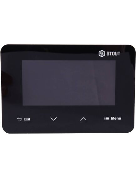 Купить STOUT  Беспроводной комнатный двухпозиционный регулятор ST-293v2, черный (ste-0101-029322) по цене 42118 руб., в Санкт-Петебруге в интернет магазине 100-Систем, а также дургие товары STOUT из раздела Управляющие модули и Автоматика для водяного теплого пола