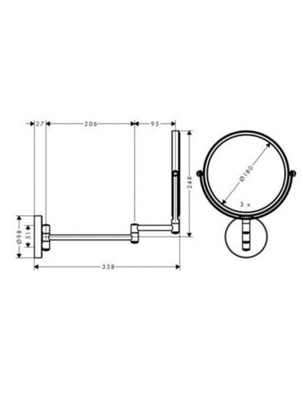 Купить HG Logis Universal, космет/зеркало 73561, хром (73561000) по цене 11693.9 руб., в Санкт-Петебруге в интернет магазине 100-Систем, а также дургие товары HANSGROHE из раздела Косметические зеркала и Аксессуары для ванной комнаты