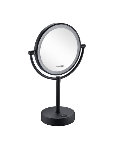 Купить K-1005BLACK Зеркало с LED-подсветкой двухстороннее, стандартное и с 3-х кратным увеличением (k-1005black) по цене 13850 руб., в Санкт-Петебруге в интернет магазине 100-Систем, а также дургие товары WasserKRAFT из раздела Косметические зеркала и Аксессуары для ванной комнаты
