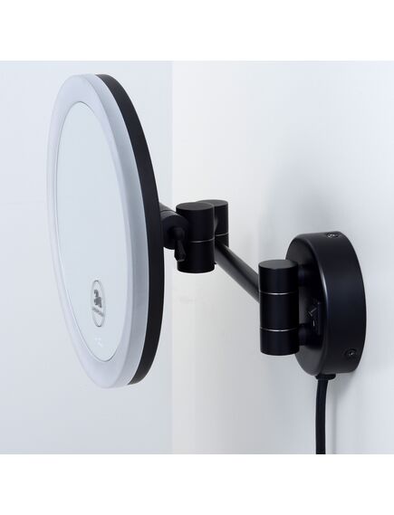 Купить K-1004BLACK Зеркало с LED-подсветкой, 3-х кратным увеличением (k-1004black) по цене 27510 руб., в Санкт-Петебруге в интернет магазине 100-Систем, а также дургие товары WasserKRAFT из раздела Косметические зеркала и Аксессуары для ванной комнаты